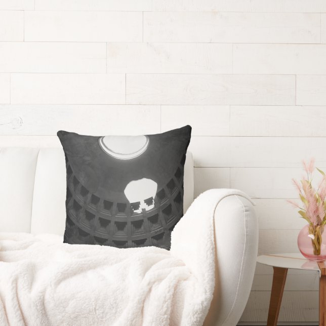 Pantheon Light Skull Rom Italien Schwarz-Weiß Kissen (Liege)