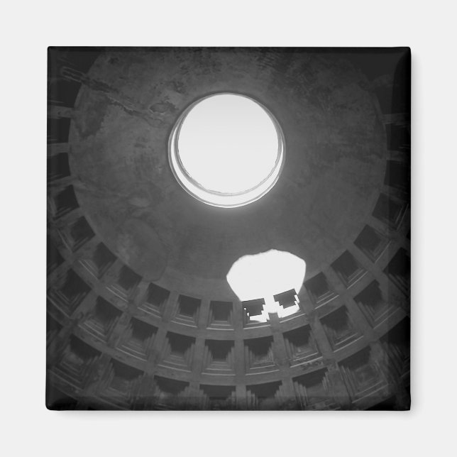 Pantheon Light Skull Rom Italien Schwarz-Weiß Magnet (Vorne)