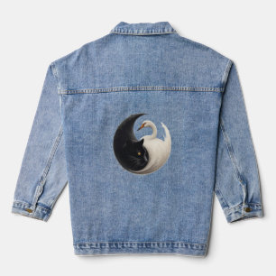 Panther and Crane Yin Yang Ink Art Jeansjacke
