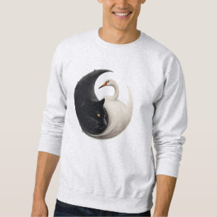Panther and Crane Yin Yang Ink Art Sweatshirt