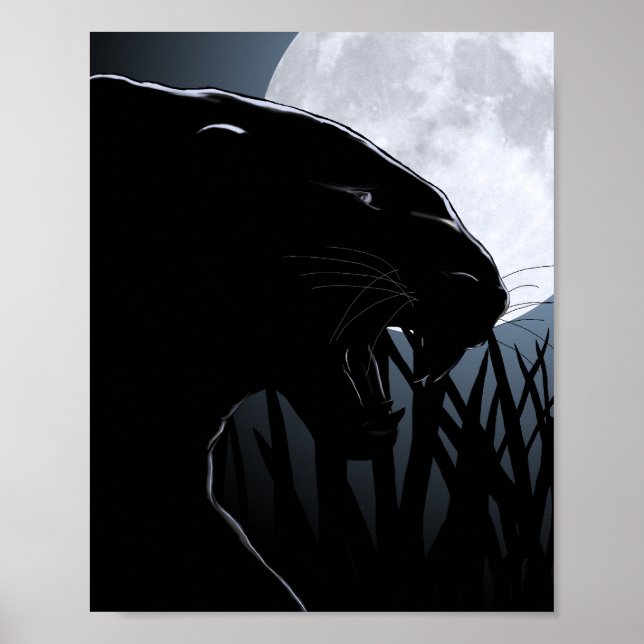 panther and moon poster (Vorne)