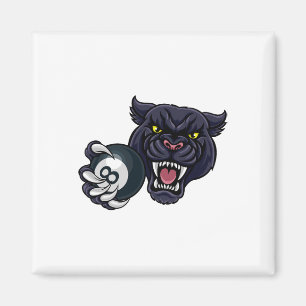 Panther Angry Pool 8 Ll Billiard Cartoon Magnet