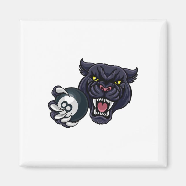 Panther Angry Pool 8 Ll Billiard Cartoon Magnet (Vorne)