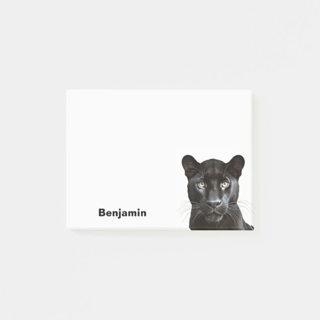 Panther Animal Portrait Cooler Personalisierter Na Post-it Klebezettel (Vorderseite)