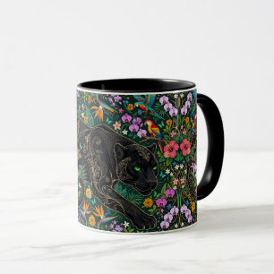 Panther auf der Pirsch Surrealer Dschungel Tasse