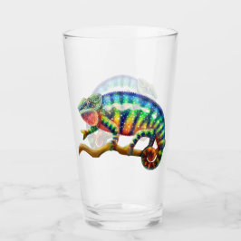 Panther-Chamäleon-Trommel-Trinkglas Glas