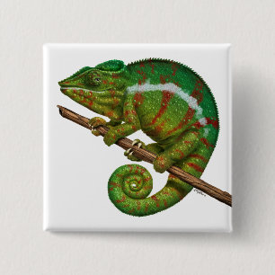 Panther Chameleon Digitales Gemälde Button