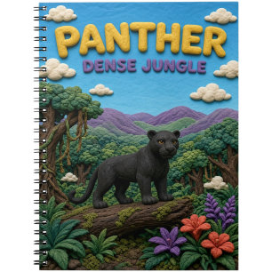 Panther, dichter Dschungel-Ton-Kunst Notizblock