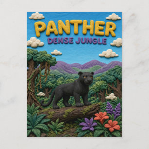 Panther, dichter Dschungel-Ton-Kunst Postkarte