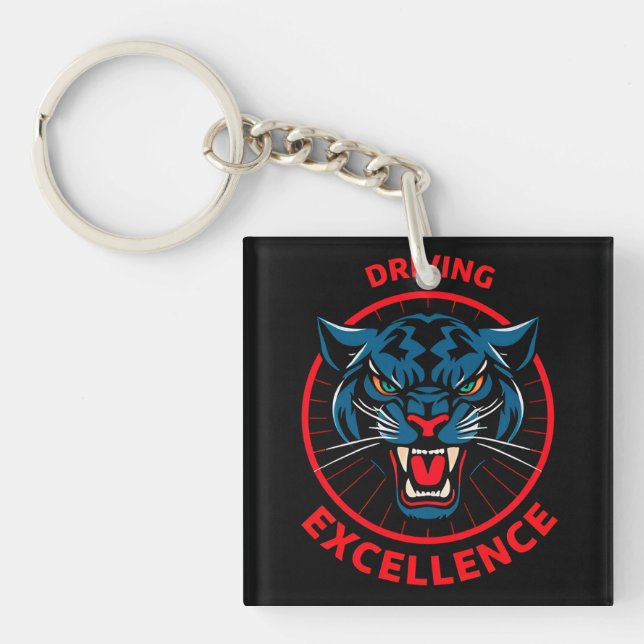 Panther Driving Excellence Holzschild Schlüsselanhänger (Vorderseite)
