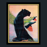Panther & Flying Peacocks Art Deco Print-16x20 Poster<br><div class="desc">Atemberaubende Art Deco Druck von schwarzem Panther mit fliegenden Pfauen. ca. 1937- von Jack Murray</div>