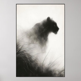 Panther im Whispernebel Abstrakt Poster