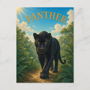 Panther Jungle Trail Aquarell GeoSaga Postkarte