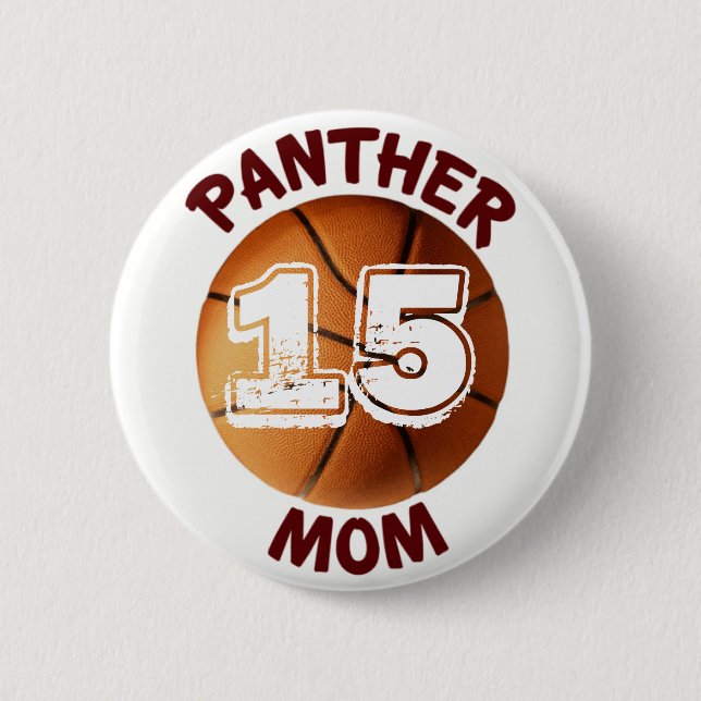 Panther-Mama-Basketball-Knopf Button (Vorderseite)