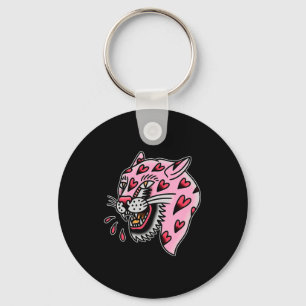Panther Pink X Herz Liebe Traditioneller Flash Pre Schlüsselanhänger