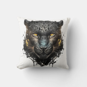 Panther Portrait Animal Painting Wildlife Kissen