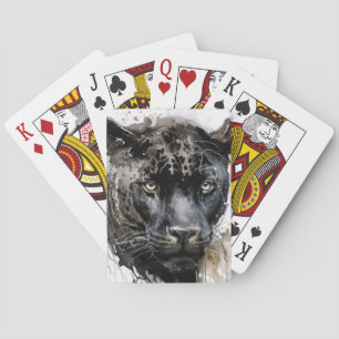Panther Portrait Animal Painting Wildlife Spielkarten