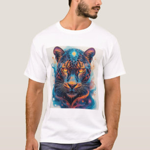 Panther-Portrait mit Abstrakten Fegefeuern T-Shirt