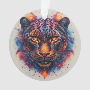 Panther-Porträt mit abstrakten feurigen Elementen Ornament