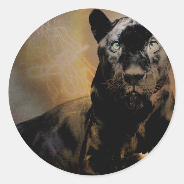 Panther-Puls Runder Aufkleber (Vorderseite)