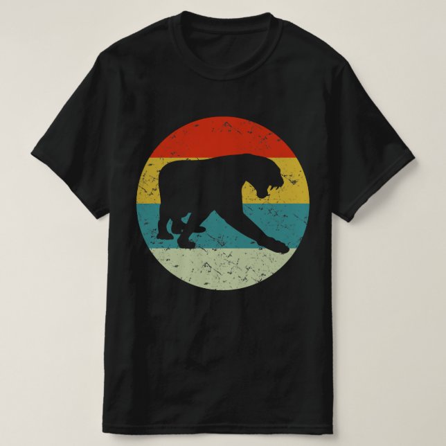 Panther Retro Vintage Silhouette 70er T-Shirt (Design vorne)