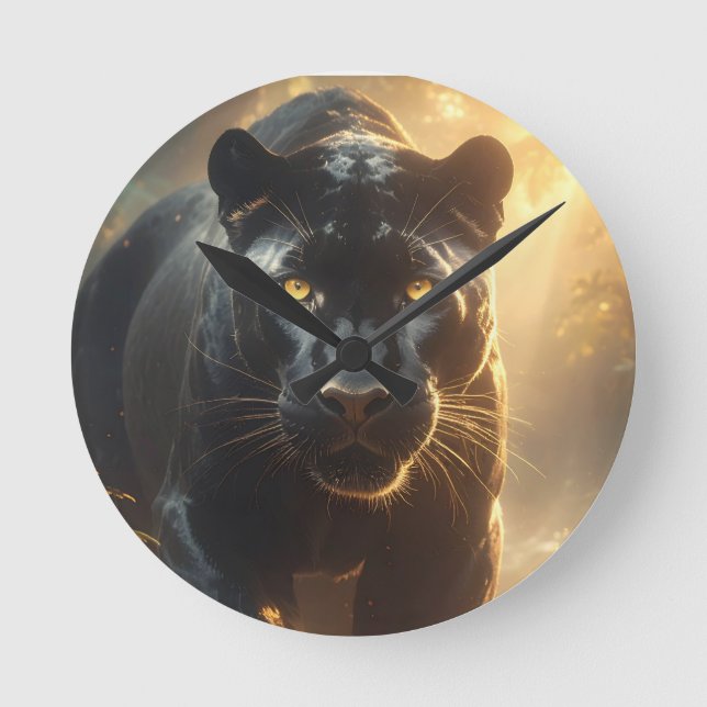 Panther Round Clock - Eleganz durch Design Runde Wanduhr (Vorderseite)