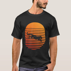 Panther-Schatten-Silhouette vor einer Sonne T-Shirt