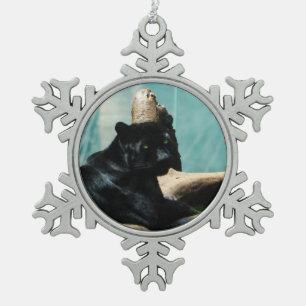 Panther Schneeflocken Zinn-Ornament