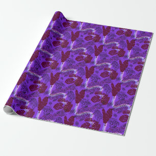 Panther Tropical Purple Regenbogen Geschenkpapier