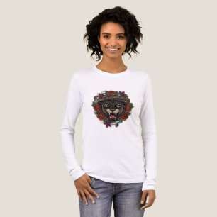 Panther und Rosen Langarmshirt Tri-Blend Shirt