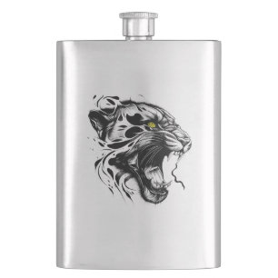 Panther Wild Animal Nature Illustration Kunst, Dic Flachmann