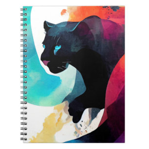 Panther Wild Nature Tierfarben Malerei Notizblock
