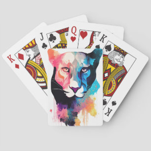 Panther Wild Nature Tierfarben Malerei Spielkarten