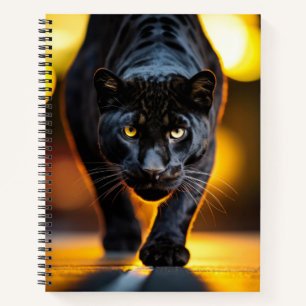 Panther Wildlife Animal auf der Straße Notizbuch