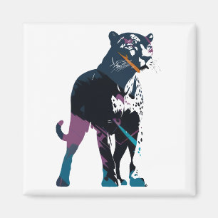 Panther Wildlife Nature Illustration Silhouette Magnet