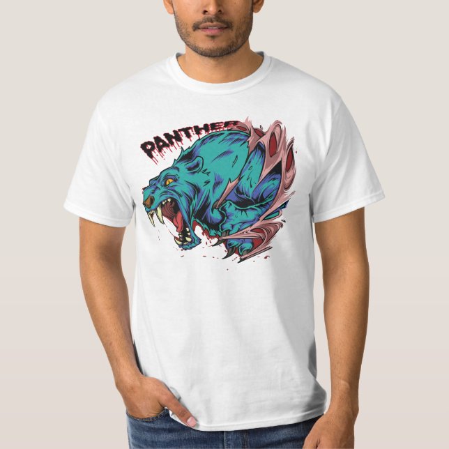 Panther-Zerreißen T-Shirt (Vorderseite)
