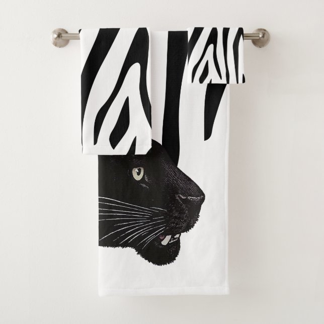 Panthère noire par Toshi Yoshida Towel (En situation)