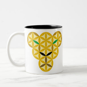 Pantherjunges des Lebens - Heilige Tiere. Zweifarbige Tasse