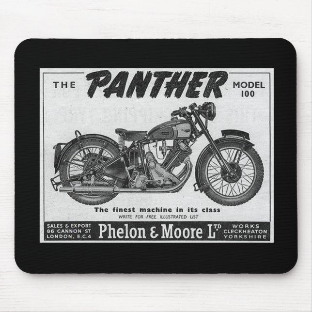 Panthermotorradanzeige Mousepad (Vorne)