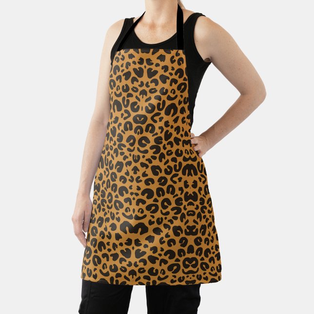 Pantherprint-Schürze mit schwarzen Trägern Schürze (Von Creator hochgeladen)