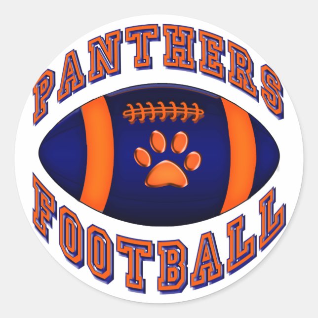 Panthers Football Runder Aufkleber (Vorderseite)