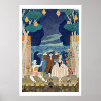Pantomime-Bühne, Illustration für "Fetes Galantes"