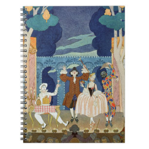 Pantomime Bühne, Illustration für 'Partys Galant Notizblock