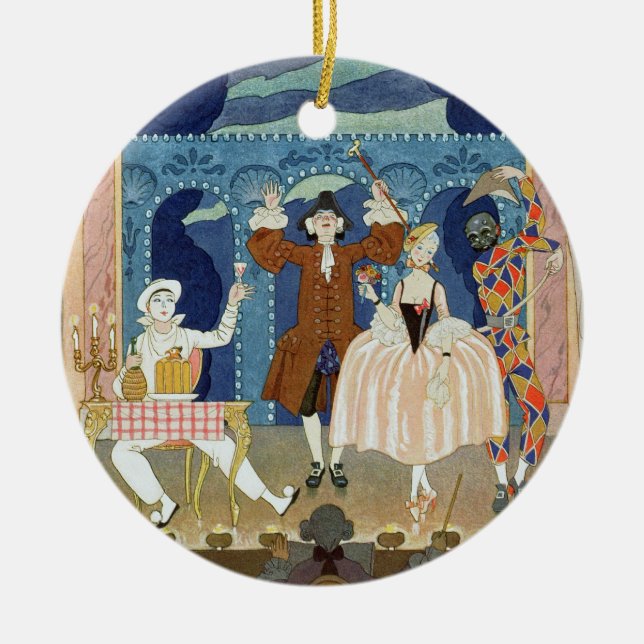 Pantomime Bühne, Illustration für 'Partys Galantes Keramikornament (Vorne)
