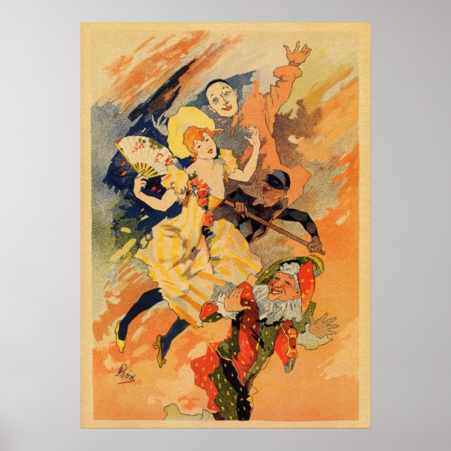 Pantomime Comedy 1891 von Jules Chéret Poster (Vorne)