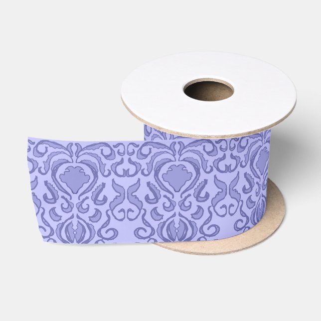Pantone 2022 Ver Peri Periwinkle Damask Old World Satinband (Spule)