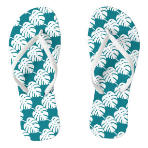 Pantoufles de plage ou tongs à motif de feuille de