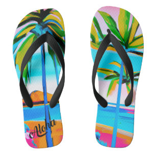 Pantoufles d'impression Aloha - tongs