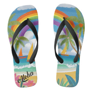 Pantoufles d'impression Aloha - tongs