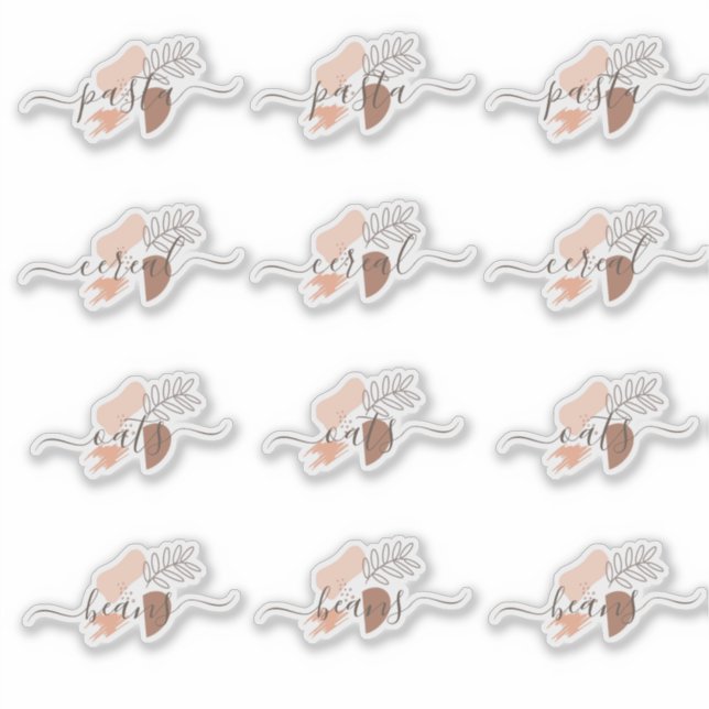 Pantry Organisation Bio Formen Script Sticker (Vorderseite)